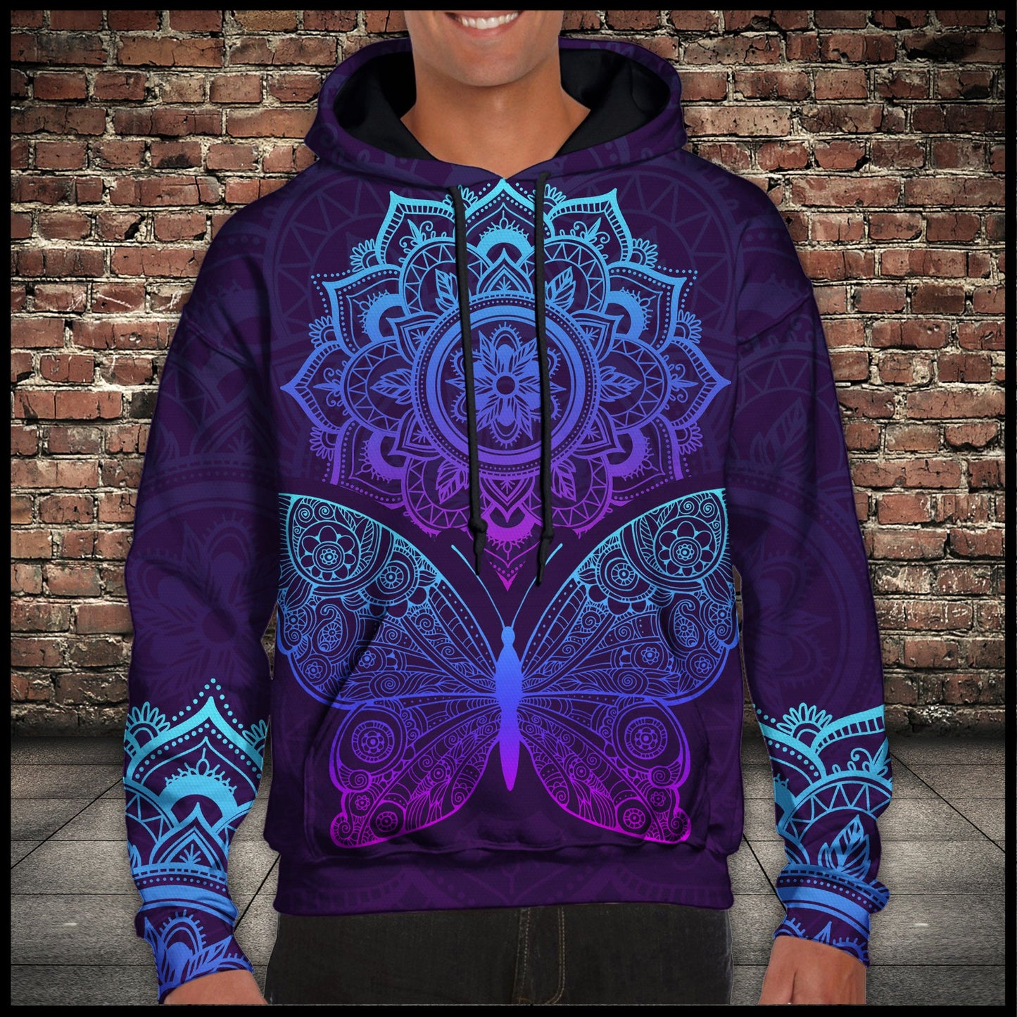 Butterfly Beauty Mandala T1009 - All Over Print Unisex Hoodie