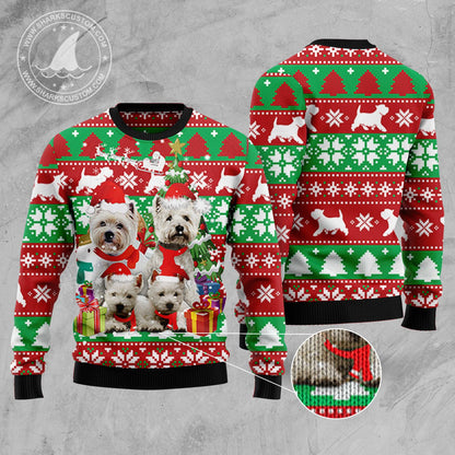 West Highland White Terrier Family D2409 Ugly Christmas Sweater