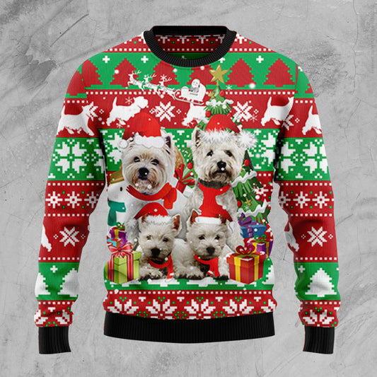 West Highland White Terrier Family D2409 Ugly Christmas Sweater