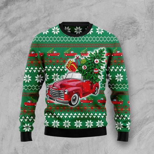 Pickup Truck HZ92309 Ugly Christmas Sweater unisex womens & mens, couples matching, friends, funny family sweater gifts (plus size available)