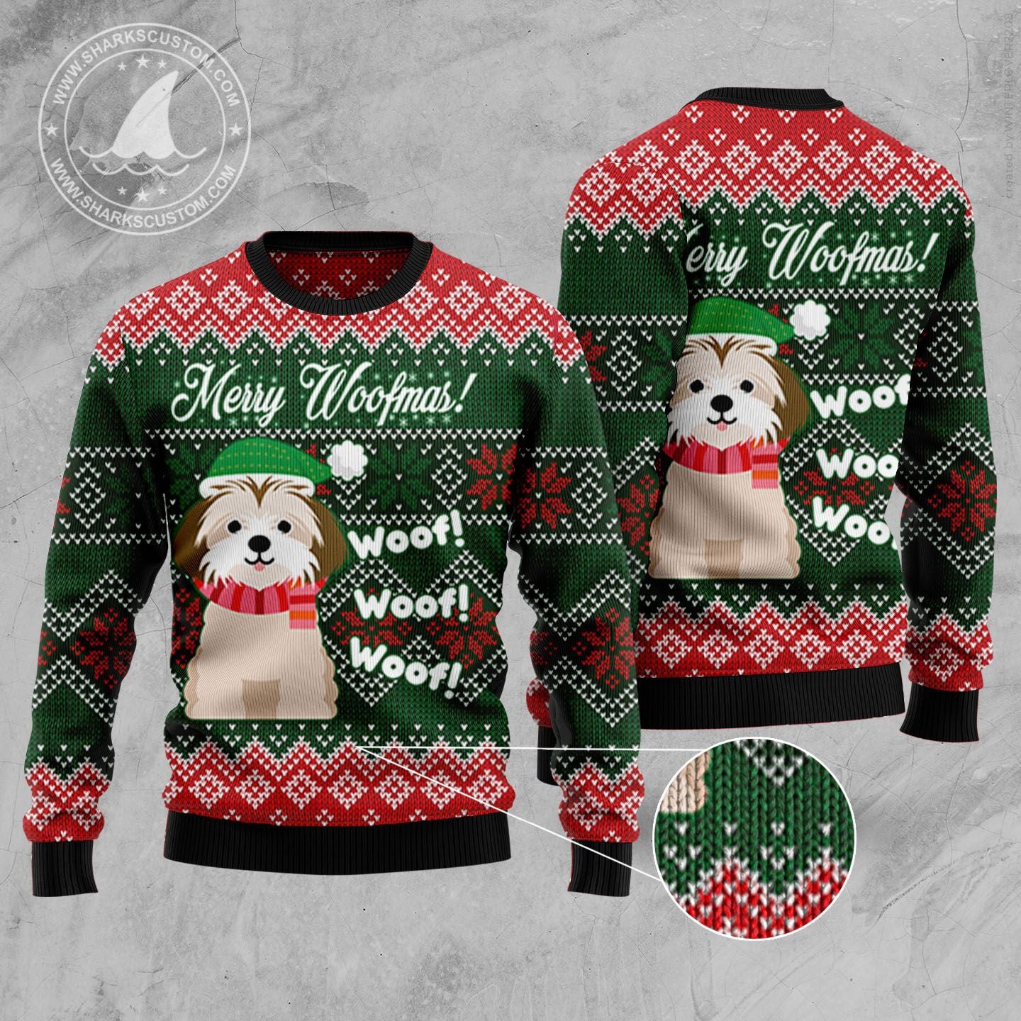 Shih Tzu Woofmas D2409 Ugly Christmas Sweater