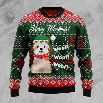 Shih Tzu Woofmas D2409 Ugly Christmas Sweater