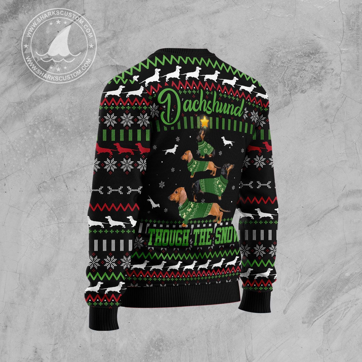 Dachshund Through Snow Christmas T239 Ugly Christmas Sweater