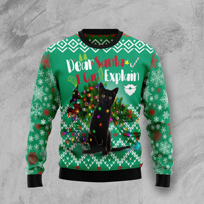 Black Cat I Can Explain Christmas T239 Ugly Christmas Sweater