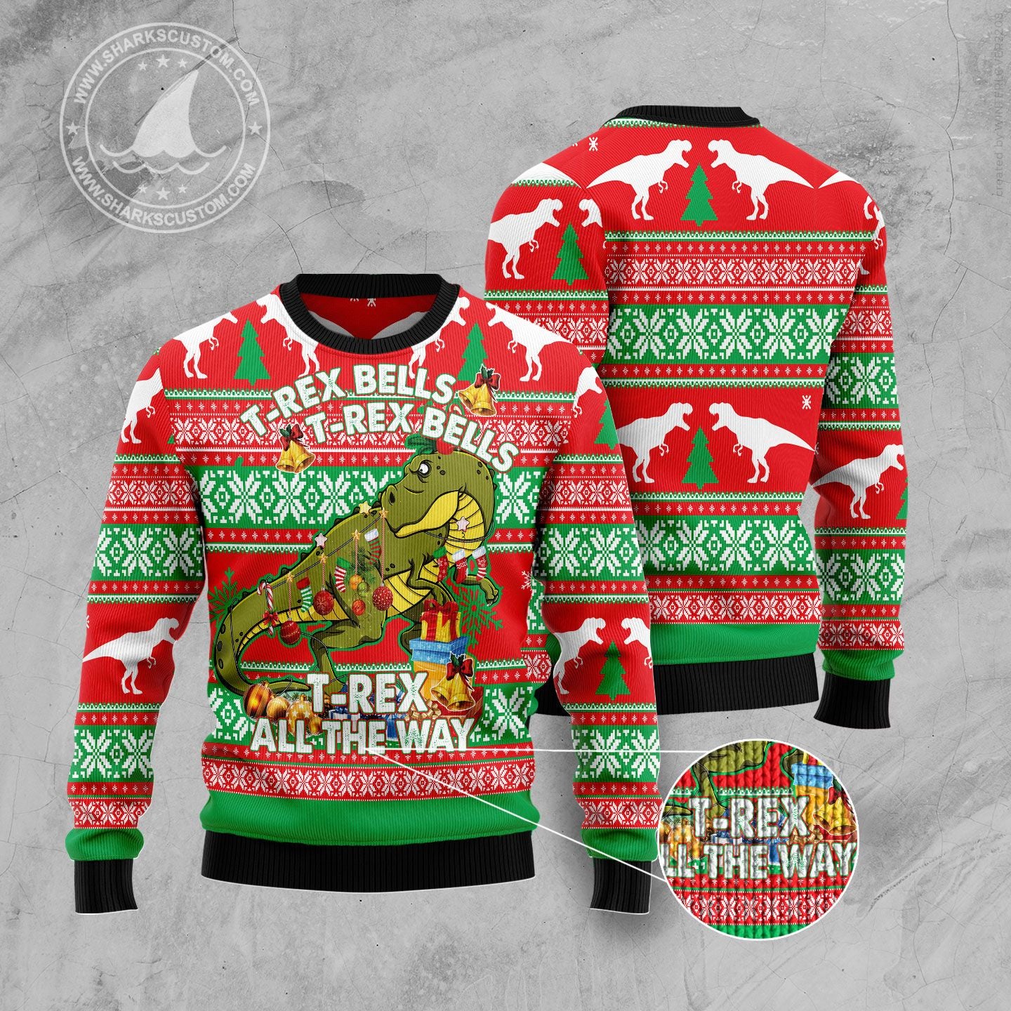 T-rex Tree Christmas T239 Ugly Christmas Sweater