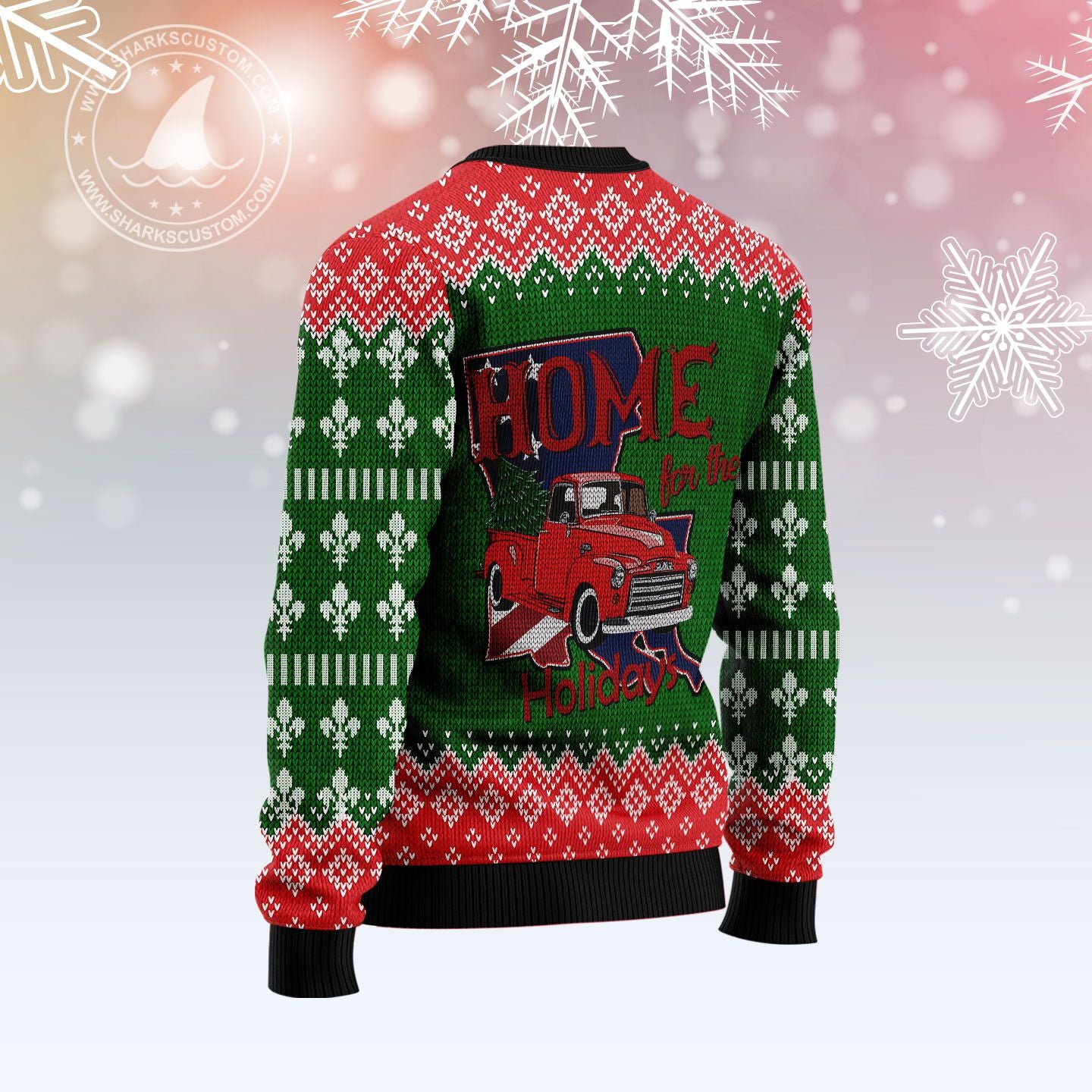 Louisiana Home For Christmas T229 - All Over Print Ugly Christmas Sweater