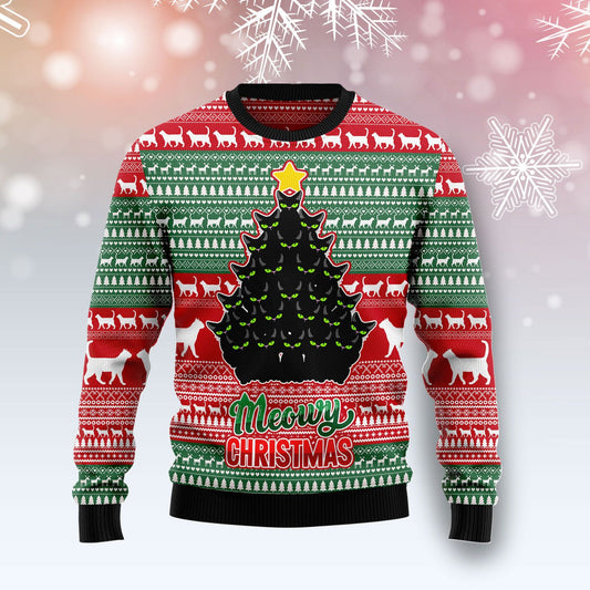 Black Cat Meowy Christmas TY239 Ugly Christmas Sweater