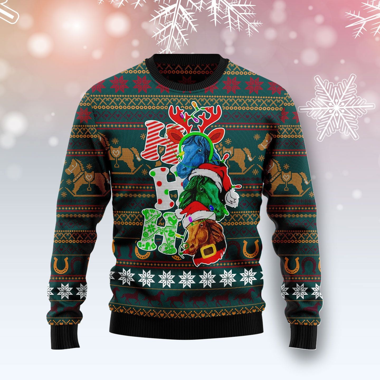 Horse Ho Ho Ho TY239 Ugly Christmas Sweater