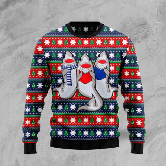 Carolling Sharks HZ92308 Ugly Christmas Sweater
