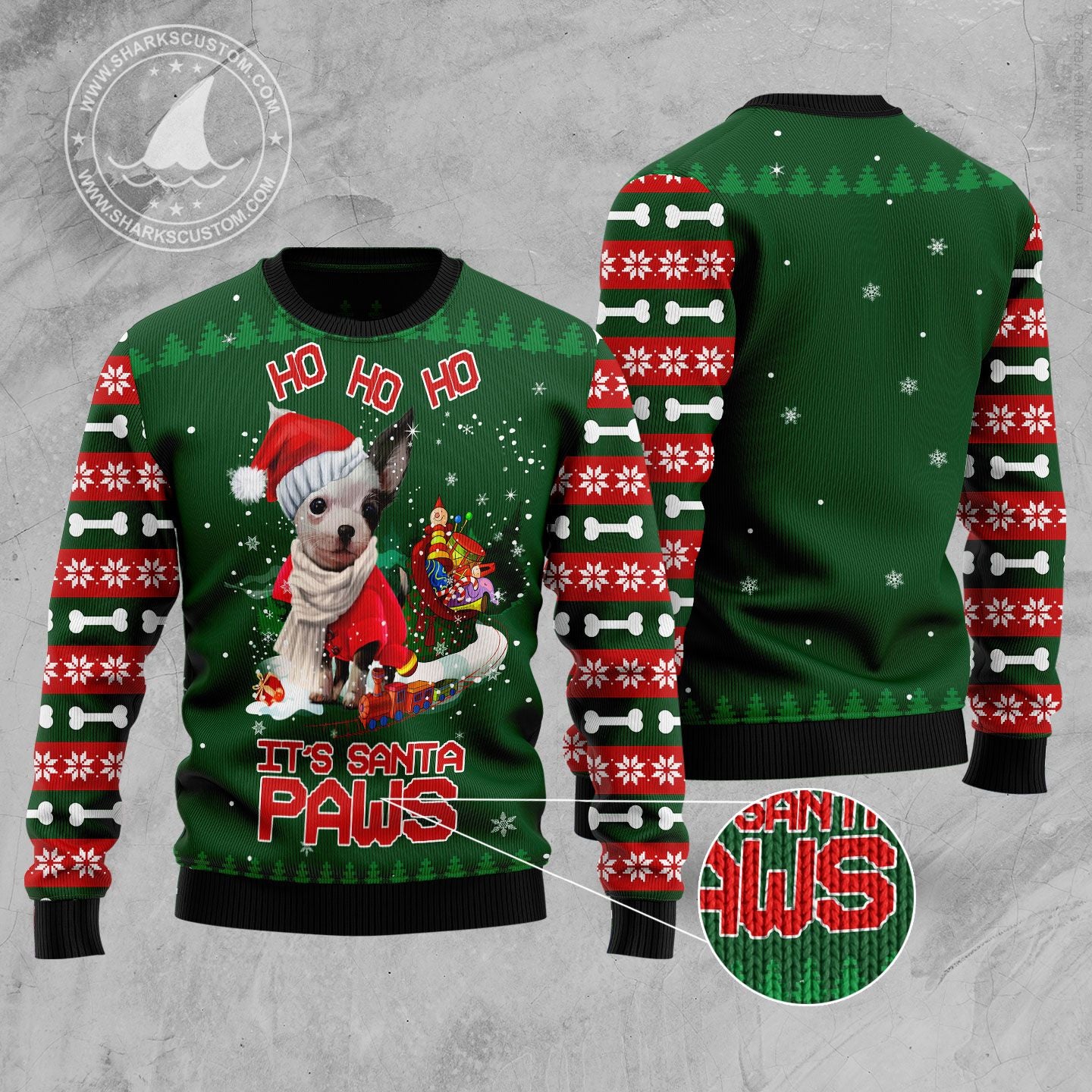 Chihuahua Santa Paws T249 Ugly Christmas Sweater