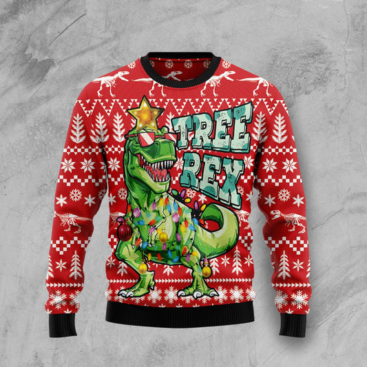 Tree Rex T-Rex Dinosaur HZ92304 Ugly Christmas Sweater