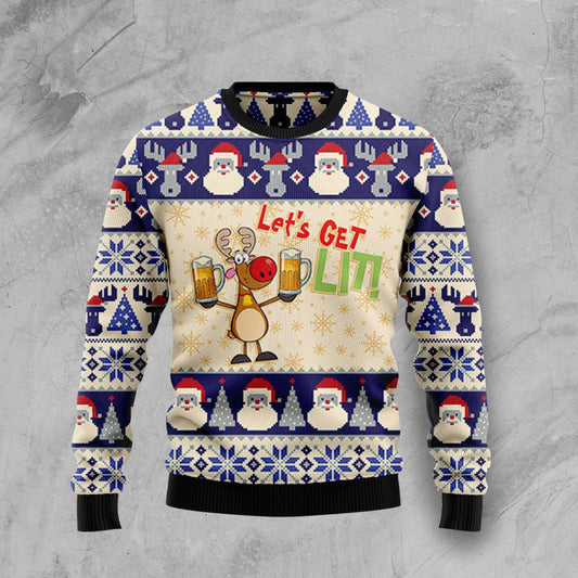 Beer HT92304 Ugly Christmas Sweater unisex womens & mens, couples matching, friends, funny family sweater gifts (plus size available)