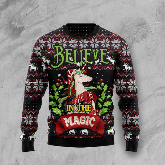 Unicorn Believe In The Magic HT92305 Ugly Christmas Sweater