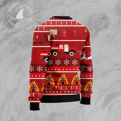 Firefighter HT92310 Ugly Christmas Sweater unisex womens & mens, couples matching, friends, funny family sweater gifts (plus size available)