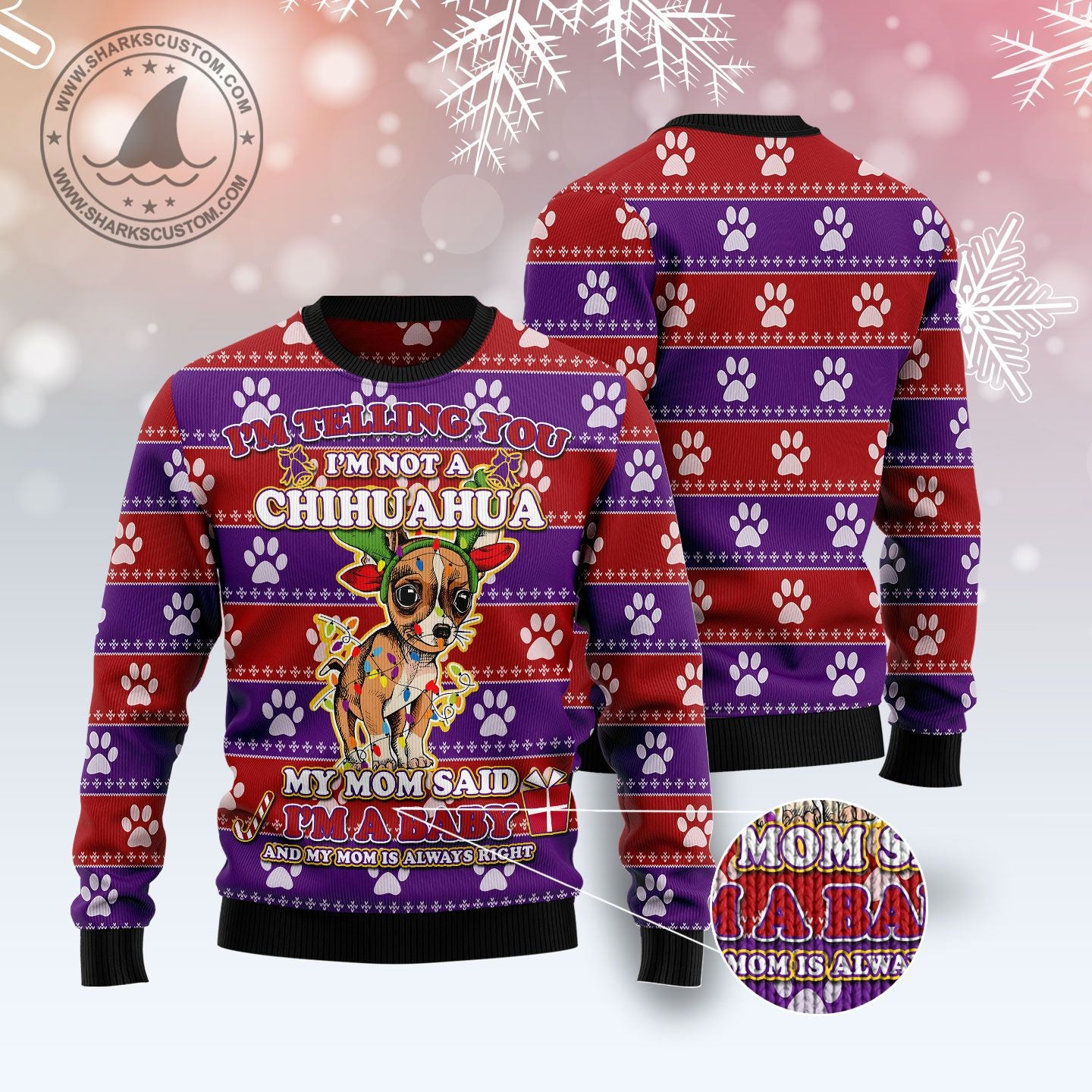 Chihuahua Baby Christmas T249 Ugly Christmas Sweater