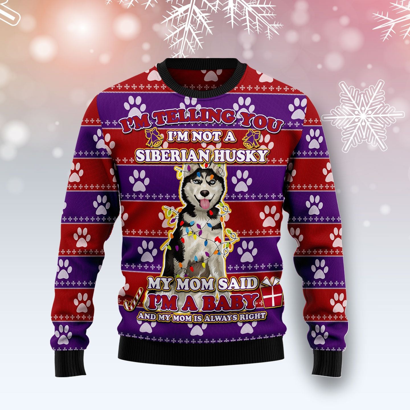 Siberian Husky Baby Christmas T249 Ugly Christmas Sweater