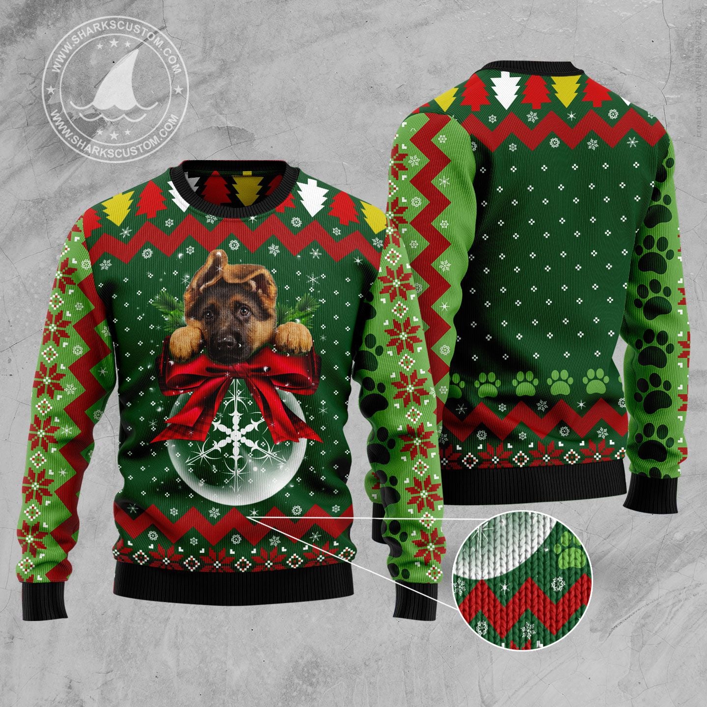 German Shepherd Christmas T249 Ugly Christmas Sweater