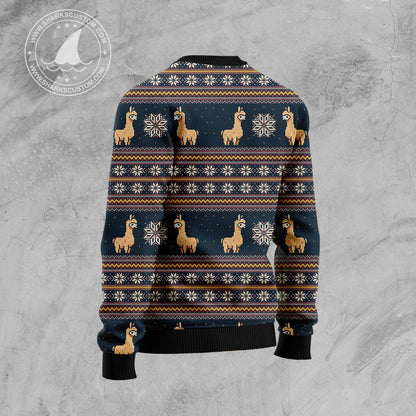 Amazing Llama HT22907 Ugly Christmas Sweater unisex womens & mens, couples matching, friends, funny family sweater gifts (plus size available)