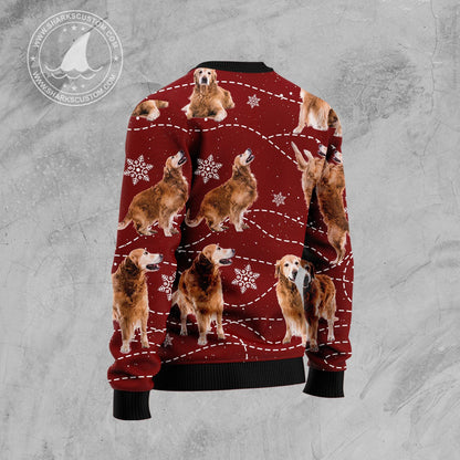 Golden Retriever Xmas HZ92504 Ugly Christmas Sweater unisex womens & mens, couples matching, friends, funny family sweater gifts (plus size available)