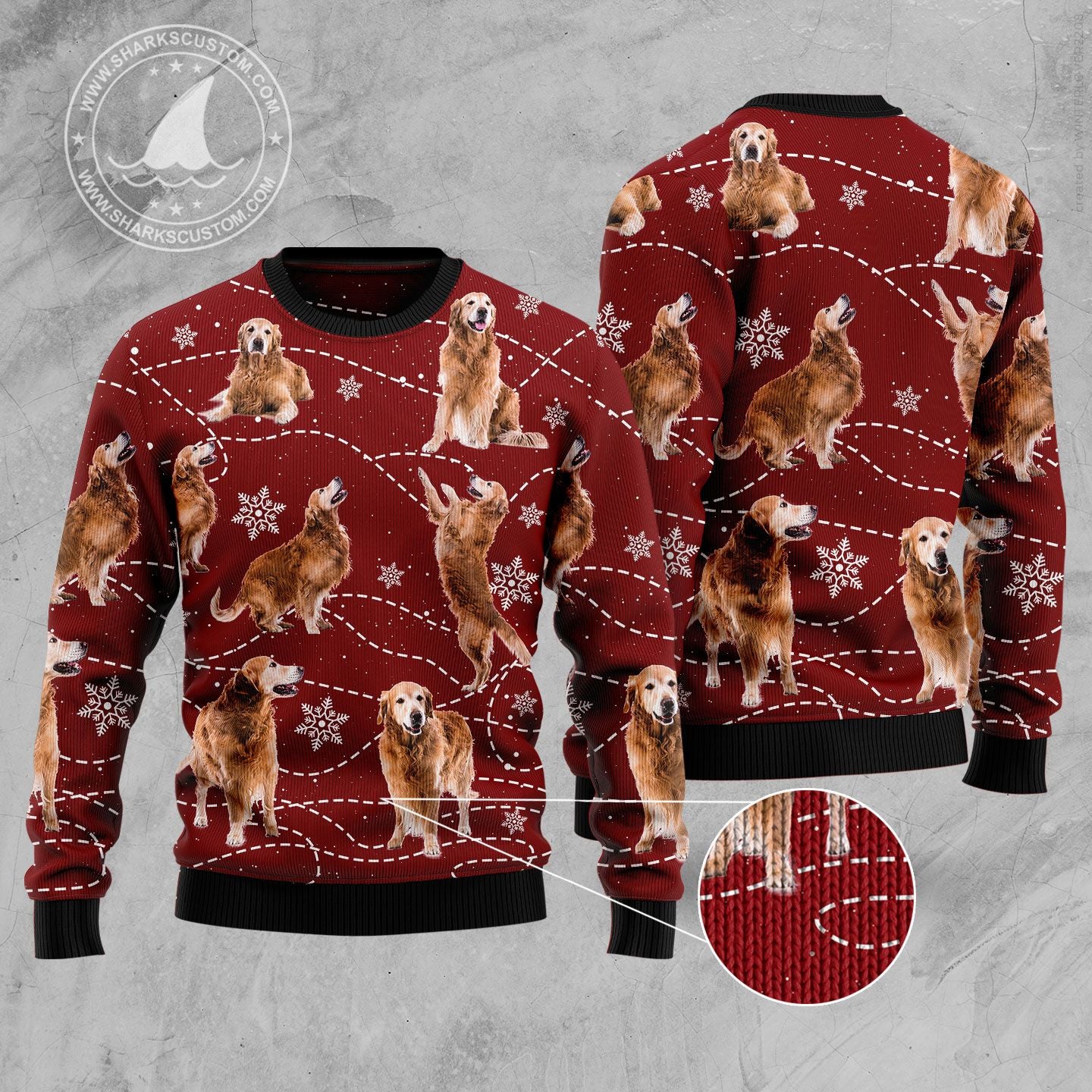 Golden Retriever Xmas HZ92504 Ugly Christmas Sweater unisex womens & mens, couples matching, friends, funny family sweater gifts (plus size available)