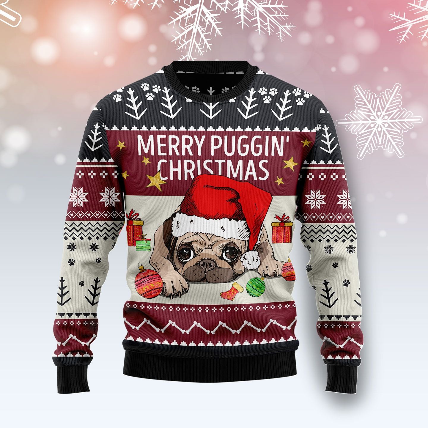 Merry Puggin��� Christmas TY259 Ugly Christmas Sweater