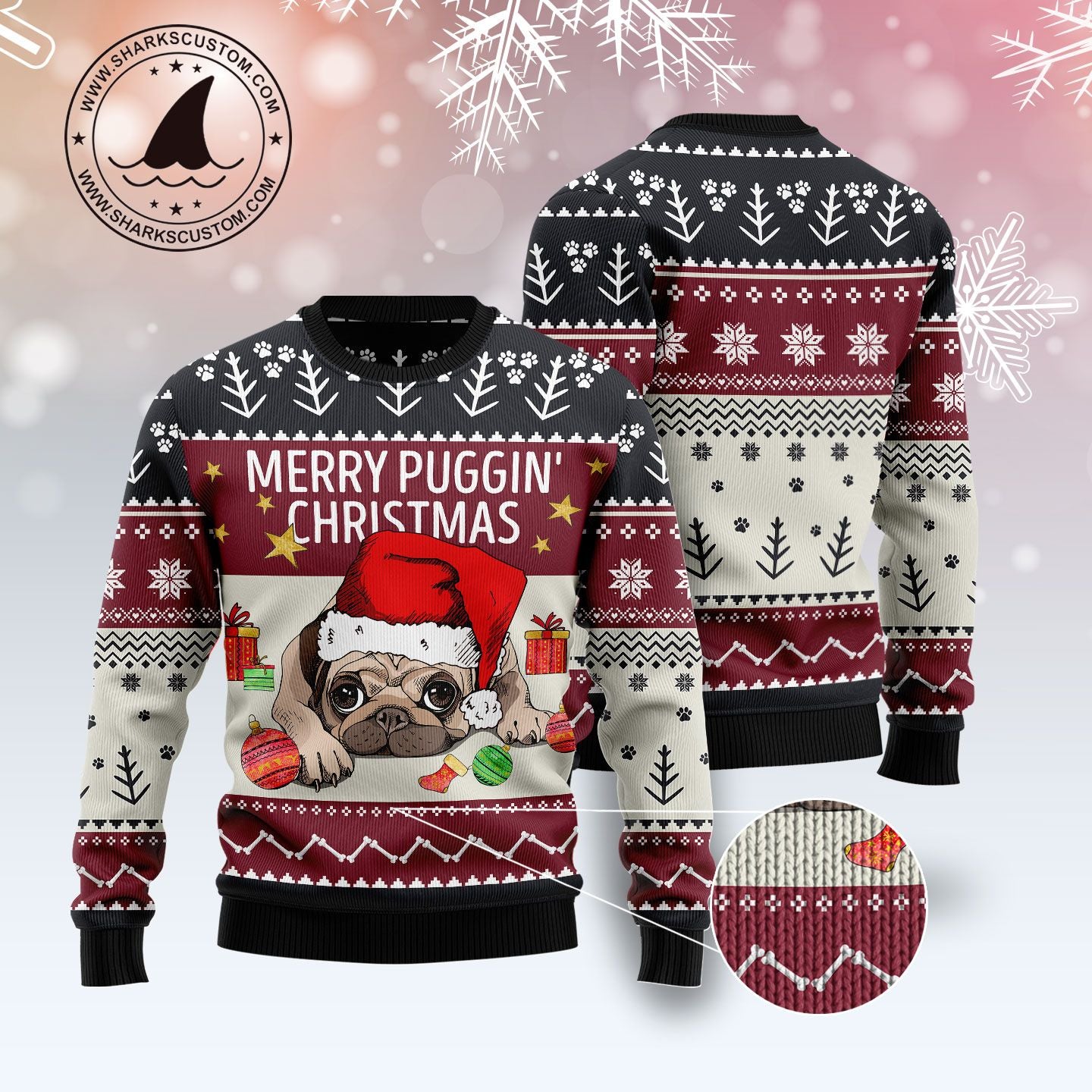 Merry Puggin��� Christmas TY259 Ugly Christmas Sweater