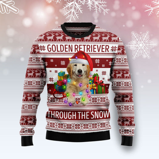 Golden Retriever Through The Snow TY259 Ugly Christmas Sweater