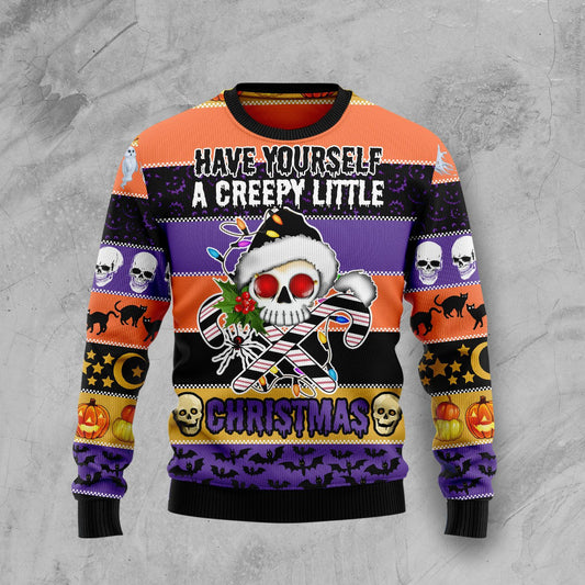 Skull Creepy Christmas T259 Ugly Christmas Sweater