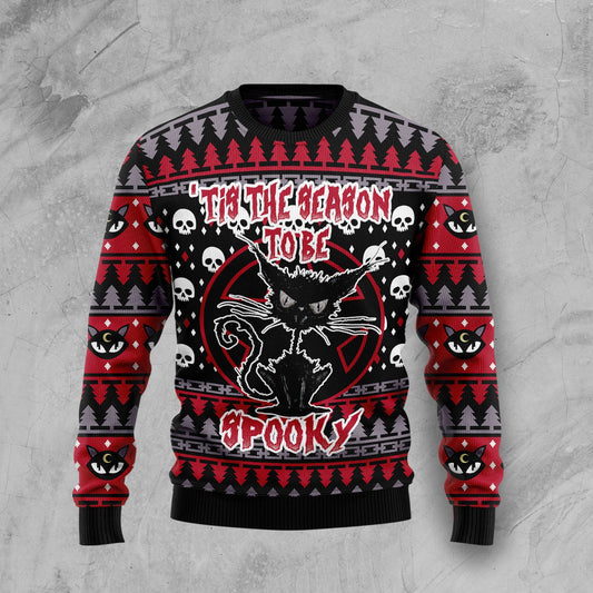 Black Cat Spooky Halloween T259 Ugly Christmas Sweater