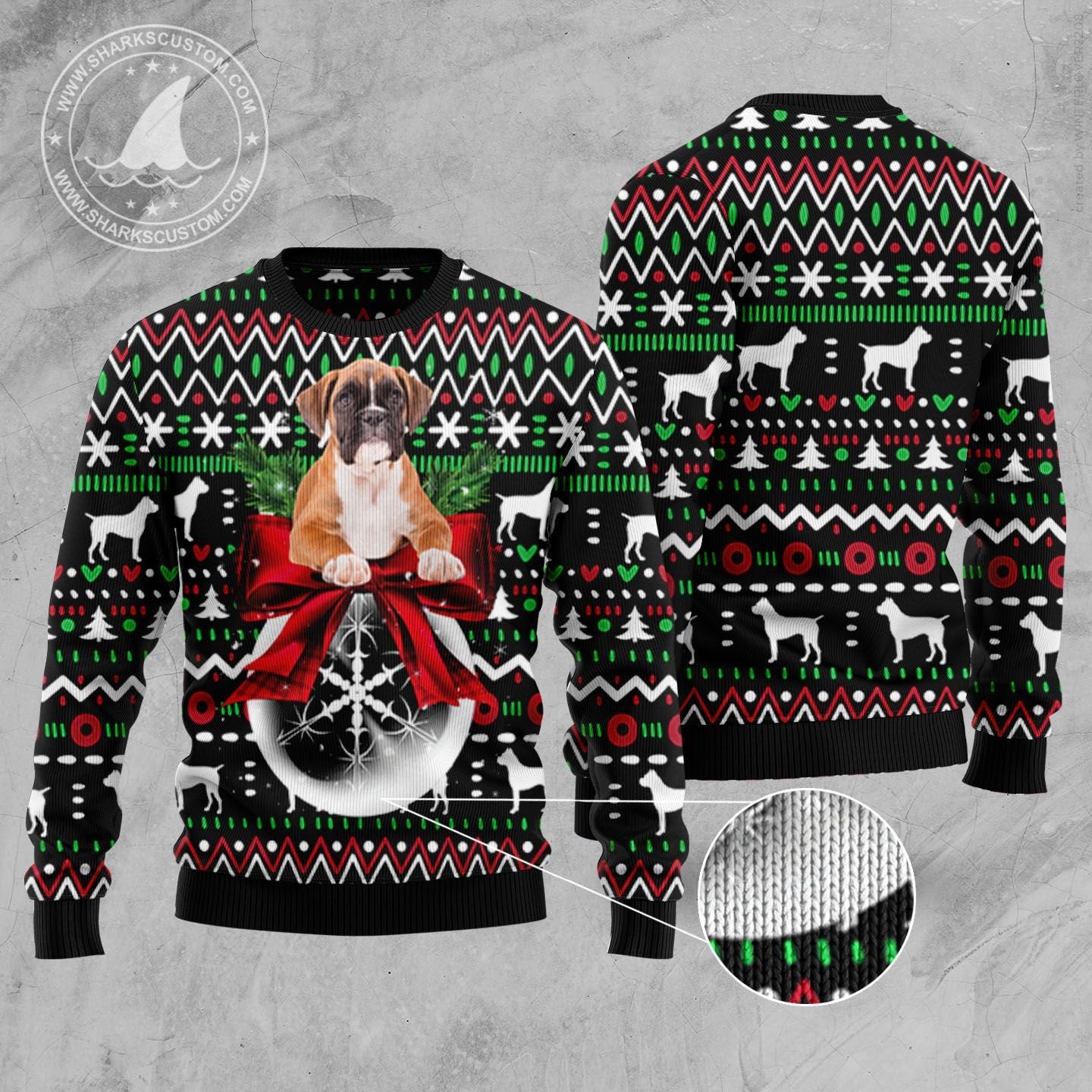 Boxer Xmas Ball D2809 Ugly Christmas Sweater