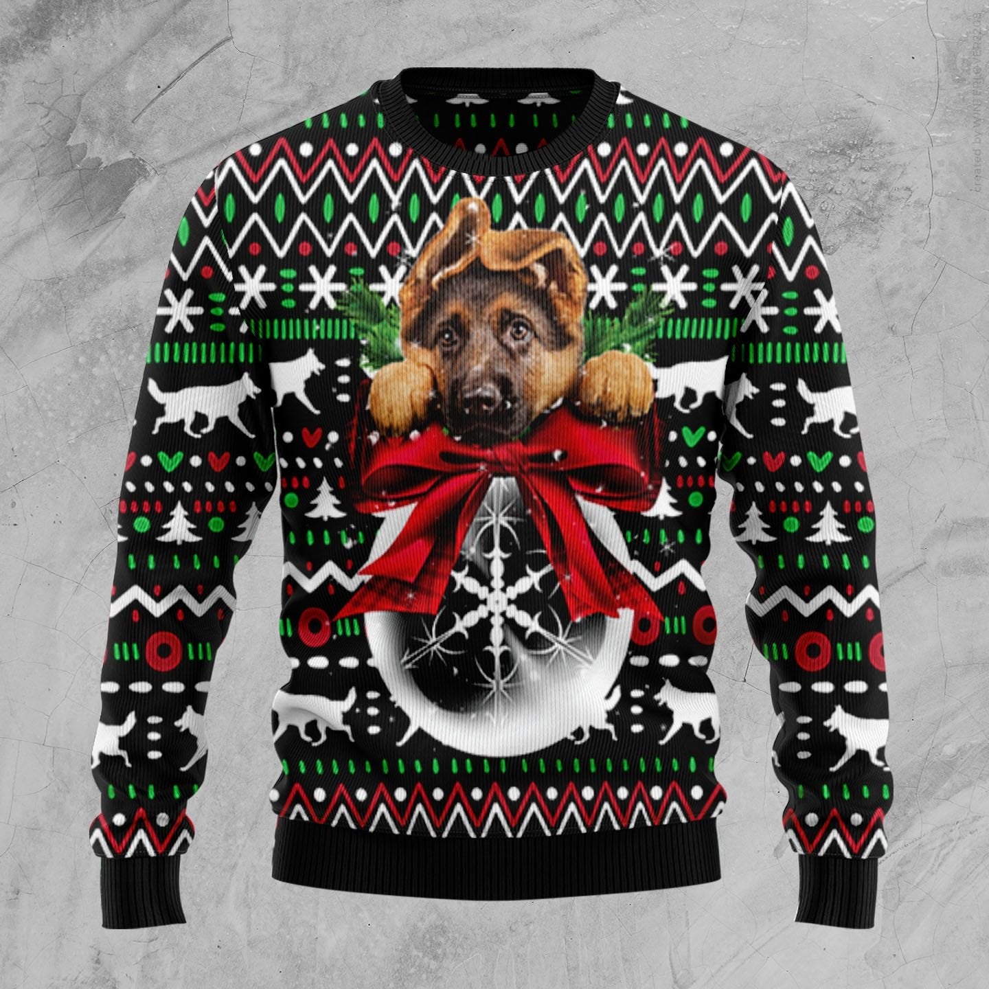 German Shepherd Xmas Ball D2809 Ugly Christmas Sweater