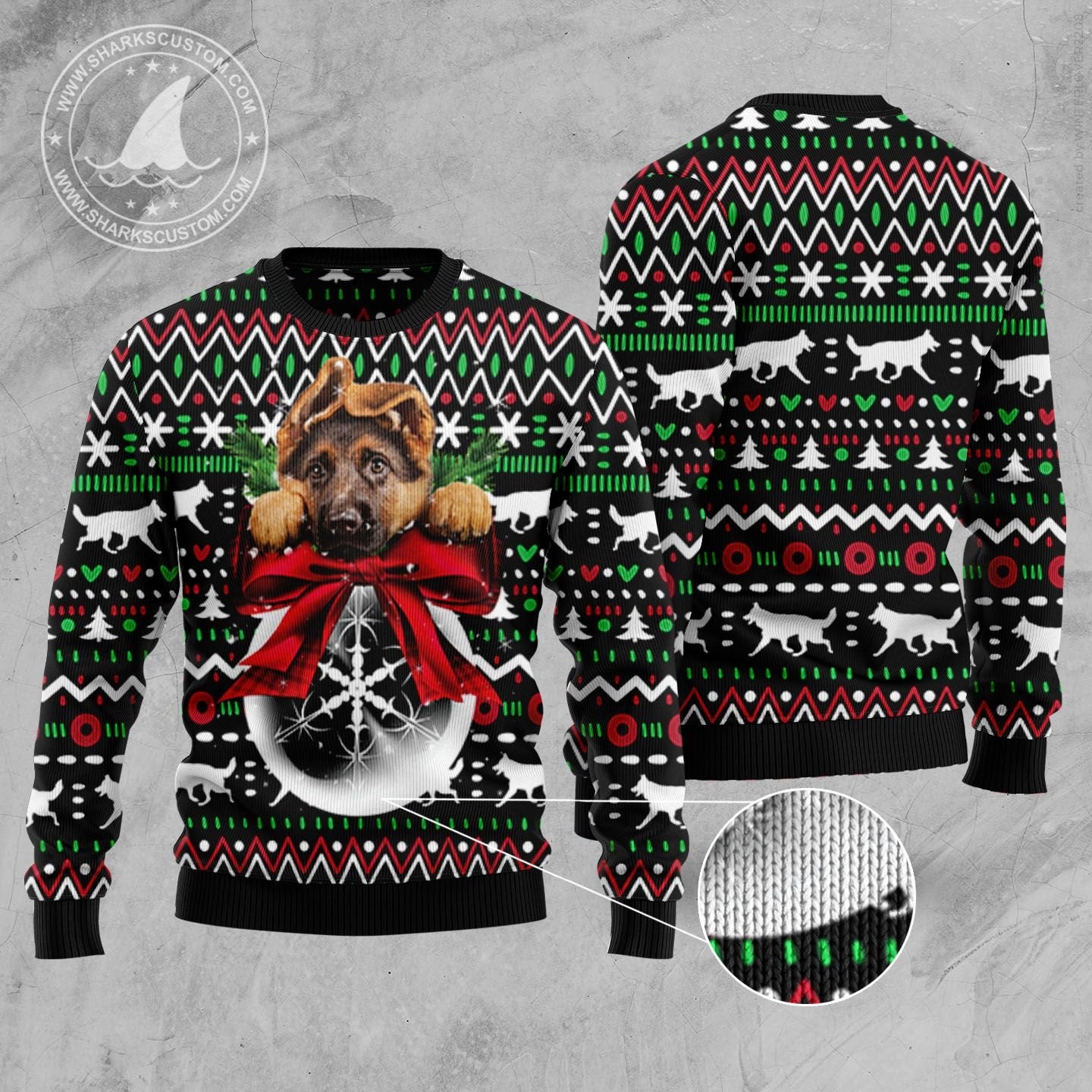 German Shepherd Xmas Ball D2809 Ugly Christmas Sweater