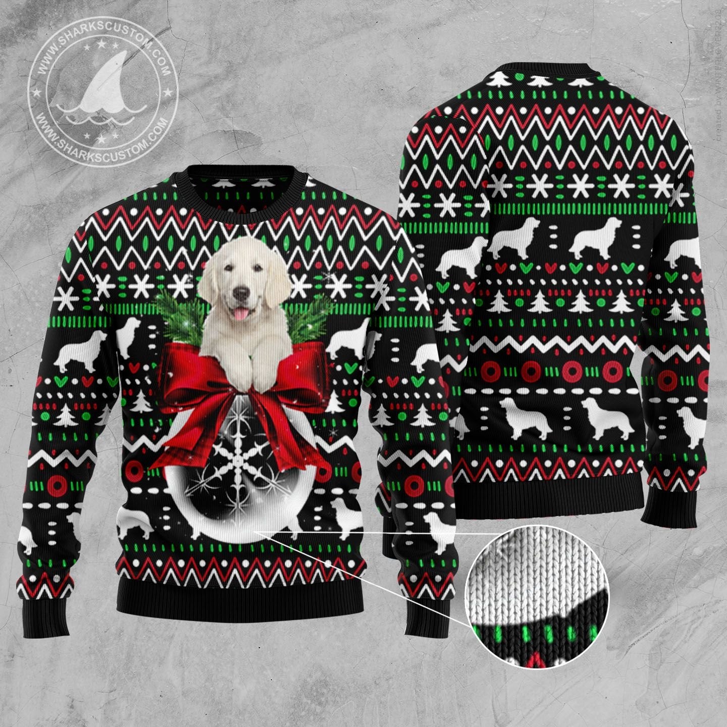 Golden Retriever Xmas Ball D2809 Ugly Christmas Sweater