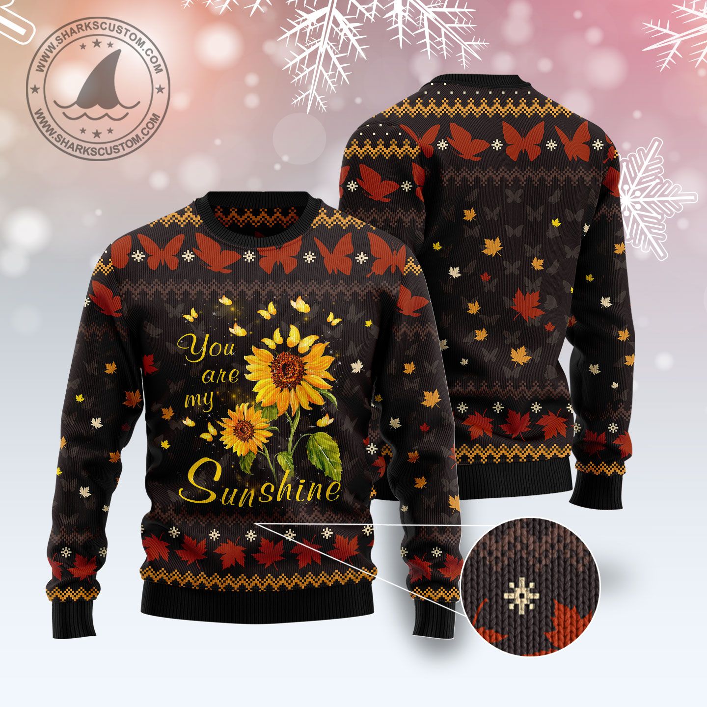 Butterfly Sunshine T289 Ugly Christmas Sweater