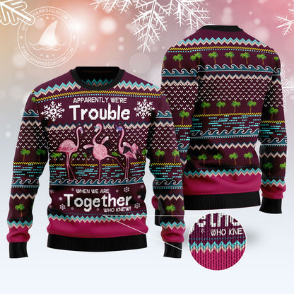 Flamingo Trouble T289 Ugly Christmas Sweater