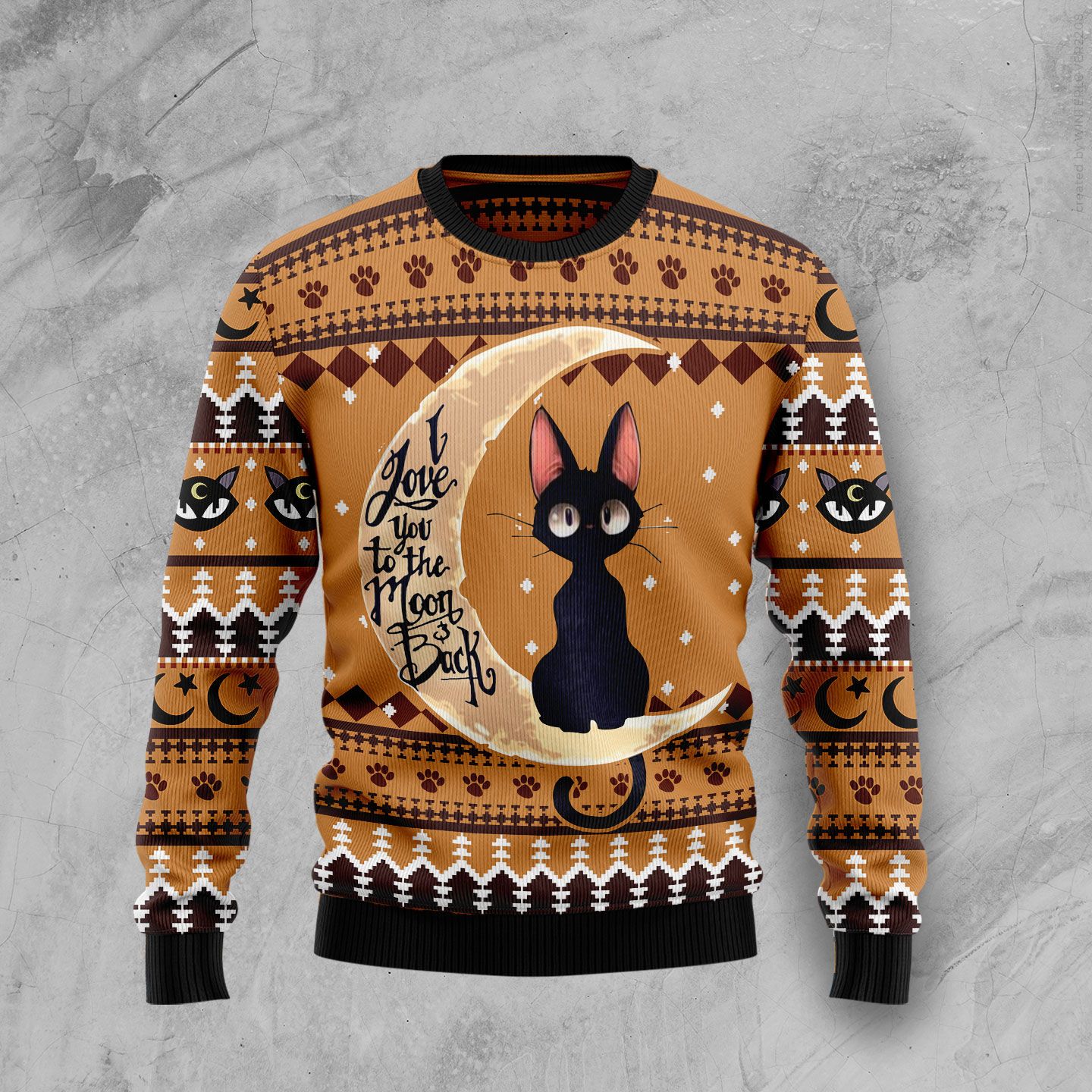 Black Cat Moon And Back T289 Ugly Christmas Sweater