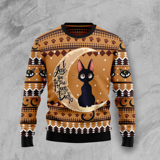 Black Cat Moon And Back T289 Ugly Christmas Sweater
