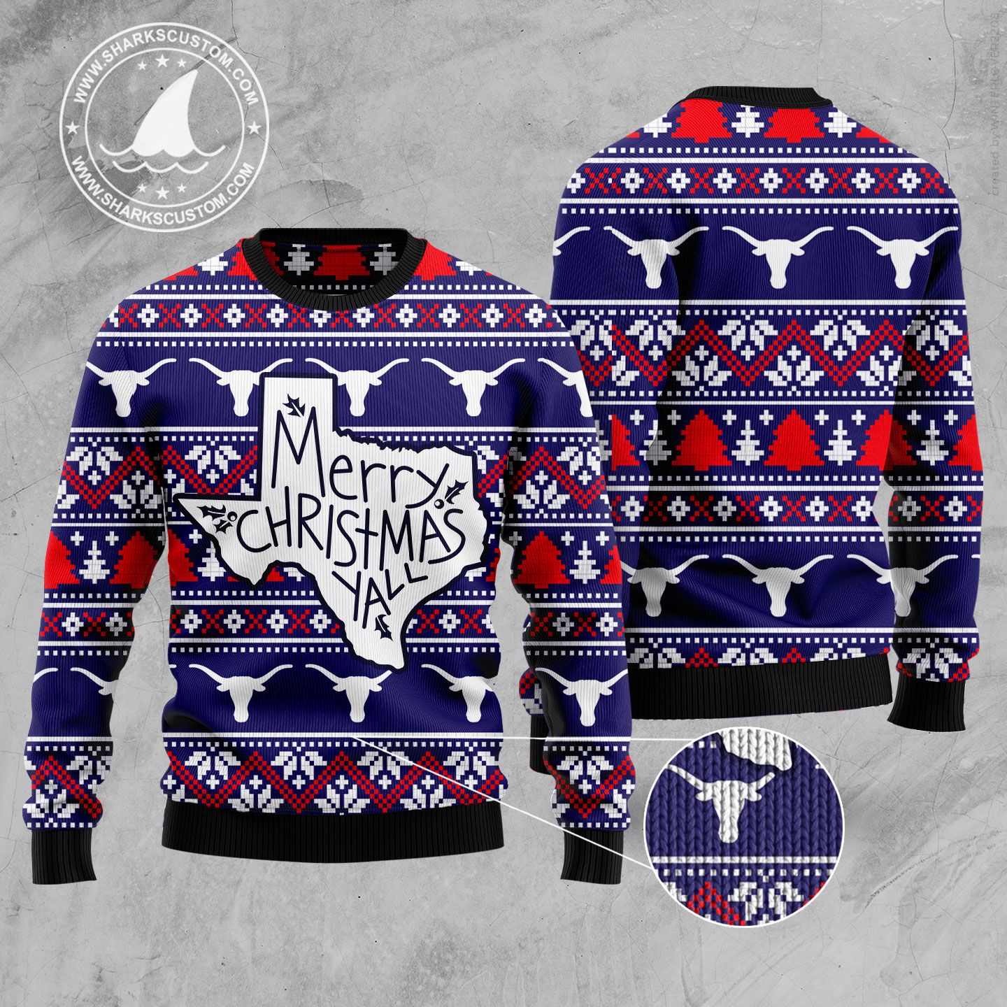 Merry Christmas Ya'll HT92404 Ugly Christmas Sweater unisex womens & mens, couples matching, friends, funny family sweater gifts (plus size available)