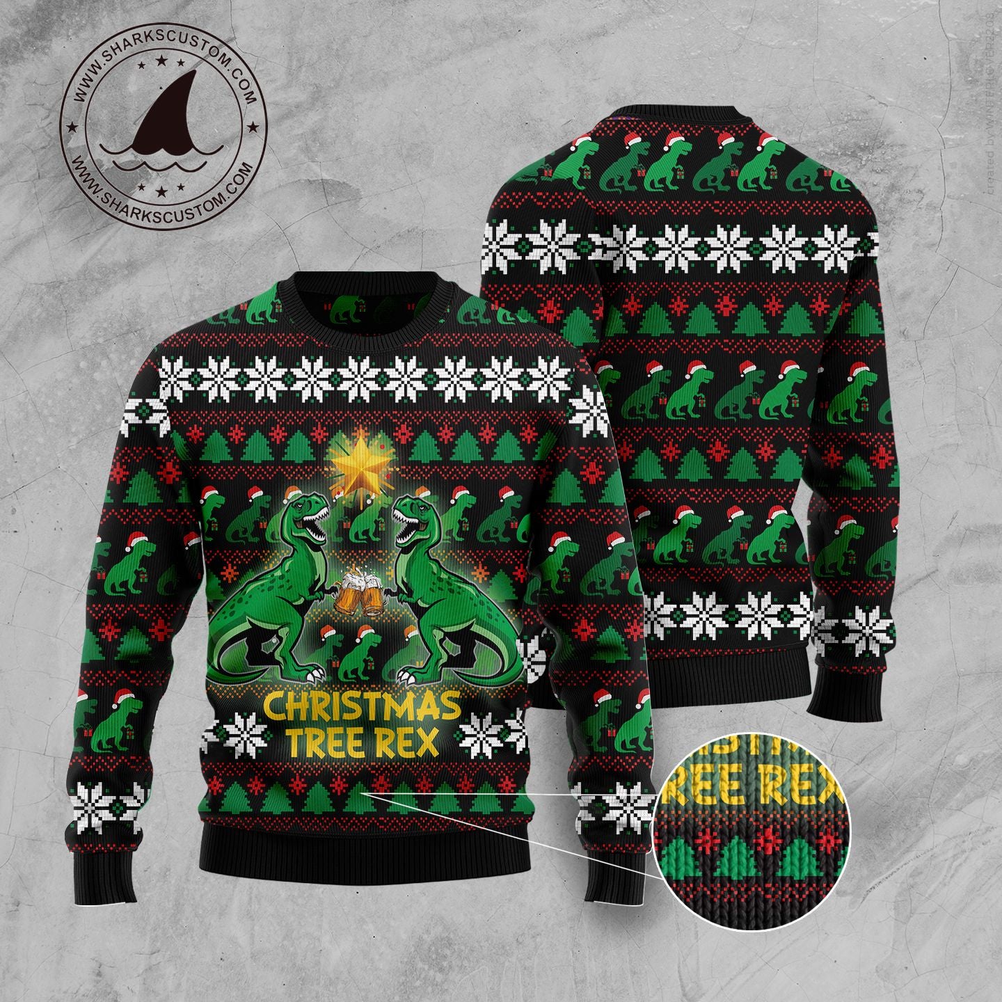 Christmas Tree Rex TG5928 Ugly Christmas Sweater