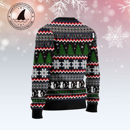 Black Cat Fluffmas TY289 Ugly Christmas Sweater