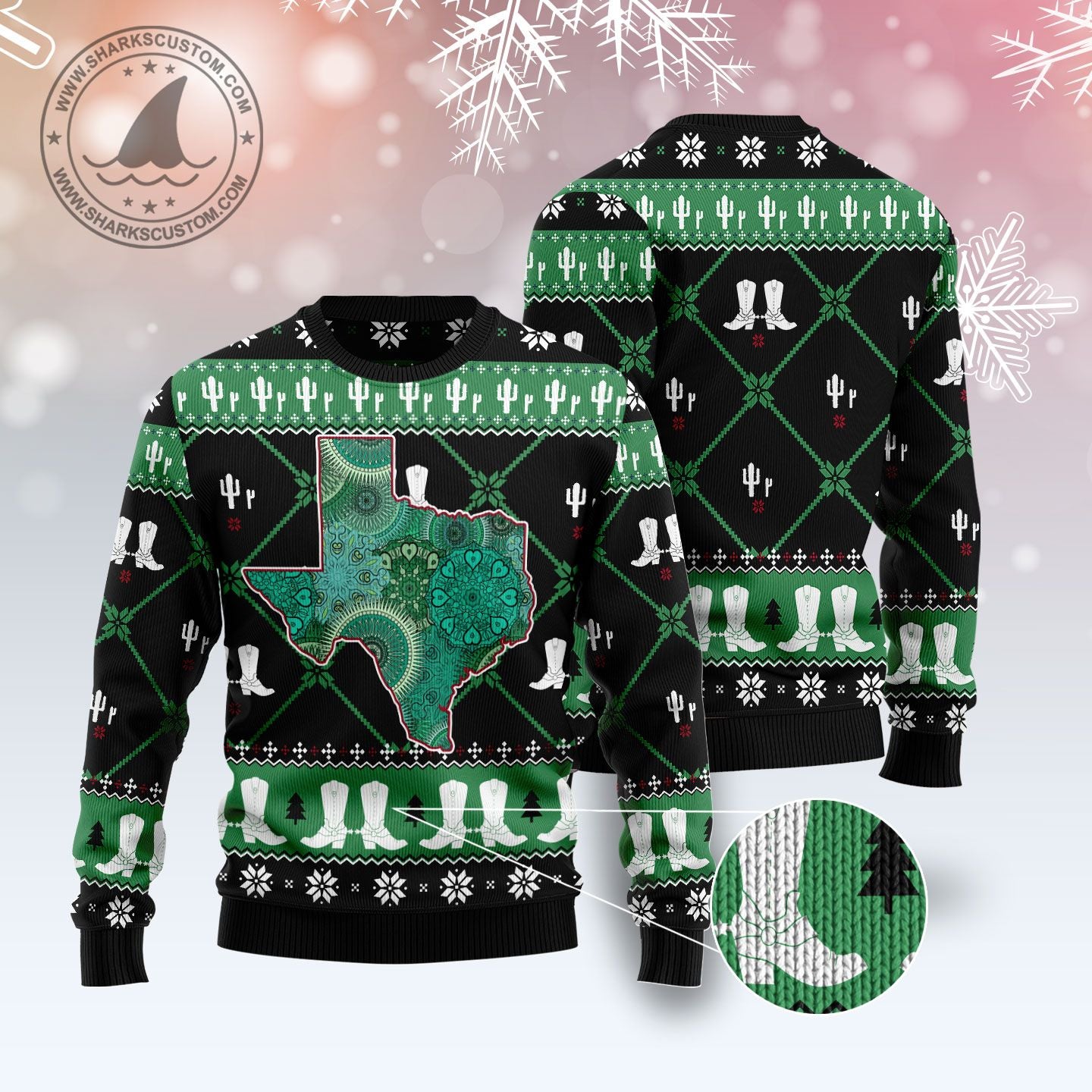 Texas USA Symbols Pattern T299 Ugly Christmas Sweater