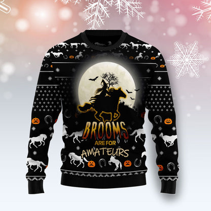 Horse Brooms T299 Halloween Sweater