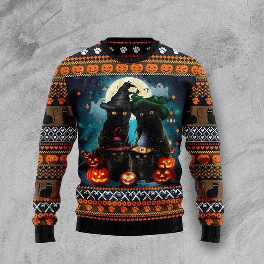 Black Cat Family T299 Halloween Sweater