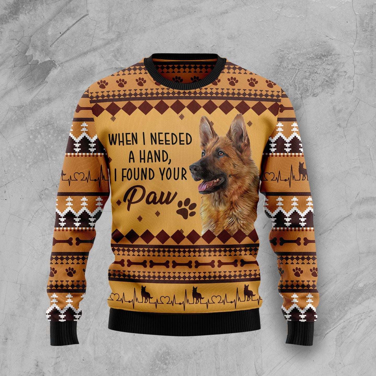 German Shepherd When I Need A Hand T299 Ugly Christmas Sweater