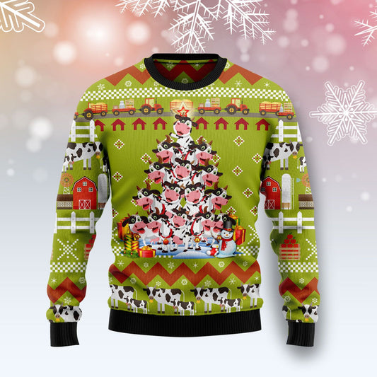 Cow Pine Tree Christmas T299 Ugly Christmas Sweater