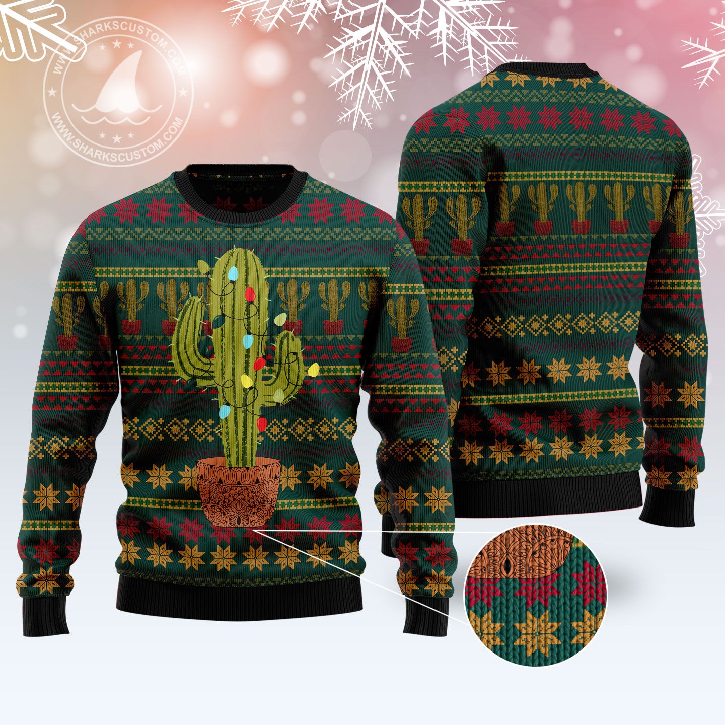 Cactus Christmas T309 Ugly Christmas Sweater