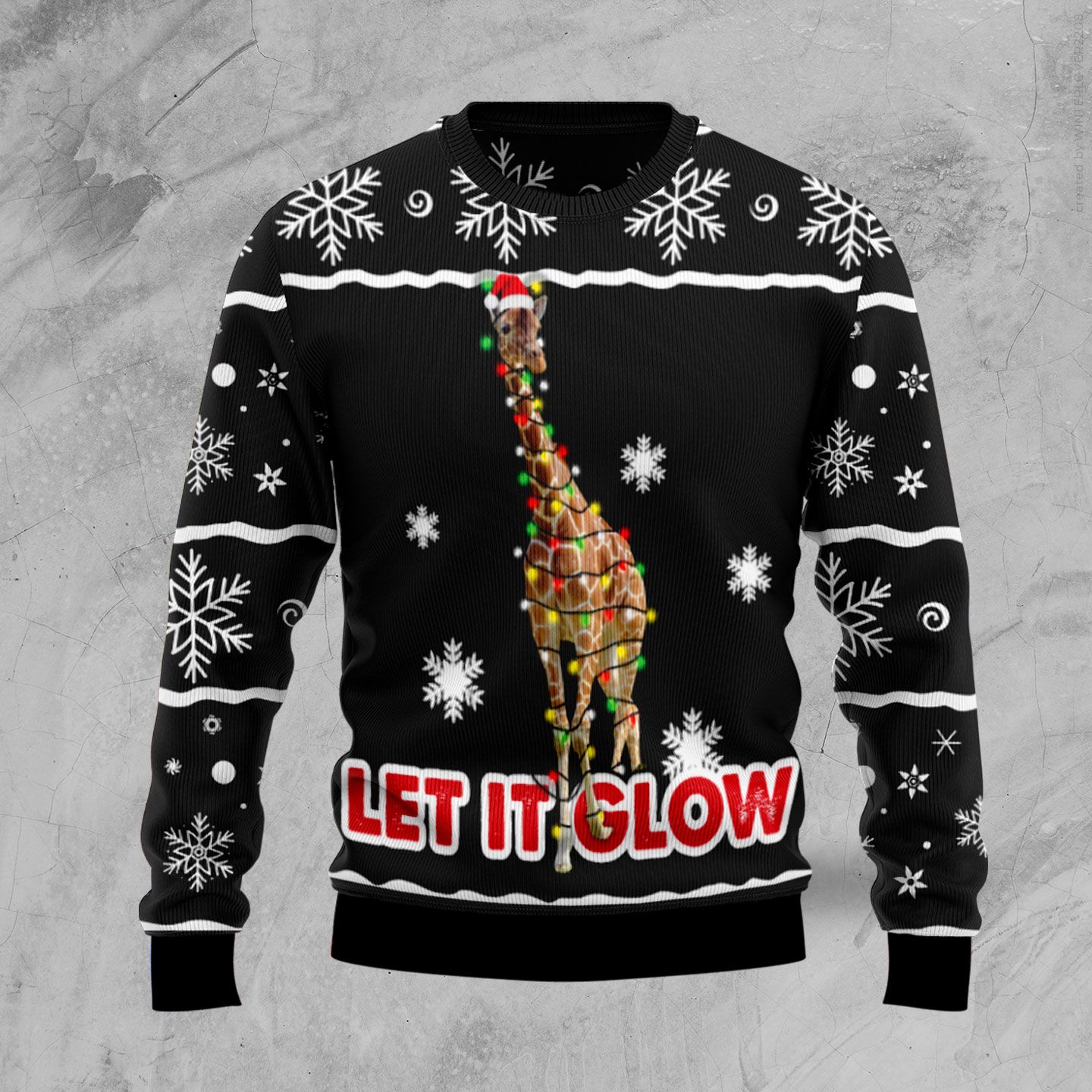 Giraffe Let It Glow TY309 Ugly Christmas Sweater