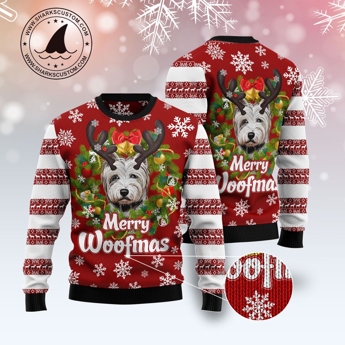 West Highland White Terrier Woofmas TY309 Ugly Christmas Sweater
