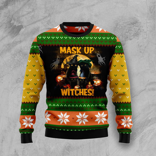 Black Cat Witches T309 Halloween Sweater