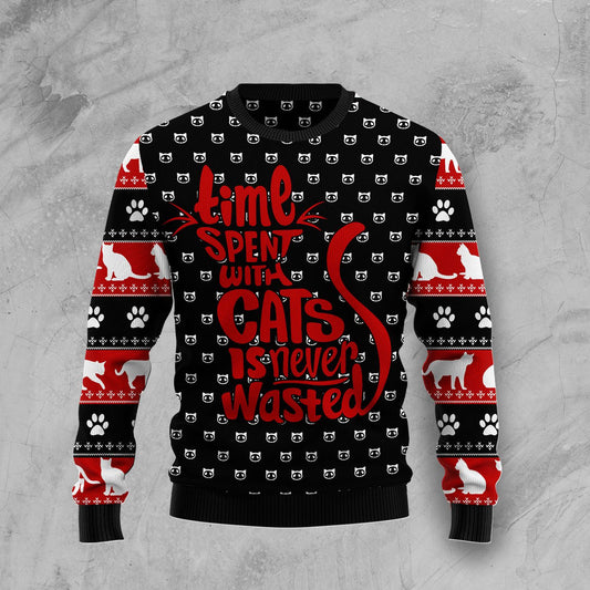 Time With Cat Christmas T309 Ugly Christmas Sweater